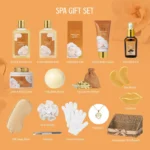17-Piece Vanilla Bath & Body Gift Set for Women - Spa Basket with Luxurious Essentials, Perfect for Holidays and Self-Care - Image 2