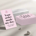 50pcs Pink Thank You Cards With'your Order Made My Day'message,Appreciation Card For Small Business Package,Retailer Thanks Note - Image 6