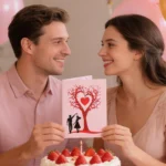 3D Valentines Day Card Cards Romantic Dancing Couple Keepsake Love Tree Design Greeting Cards with Envelope and Note for Couple