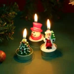 Christmas Candle Set Old Man Tree Snowman Christmas Eve Romantic Ornament Candlelight Dinner Home Decoration Small Candles