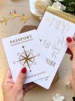 30/50pcs Personalized Birthday Party Invitation, Custom Travel Wedding Invite Card With Gold Foil - Image 2