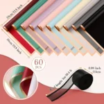 60 PCS Solid Color Border Flower Wrapping Paper, Waterproof Translucent Bouquet Wrapping Paper, Wedding Handmade Gift Bouquet - Image 3