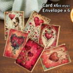 6-Pack Romantic Red Heart Greeting Cards With Envelopes,For Valentine’S Day,Anniversary,Engagement,Wedding, Couple Surprise Gift