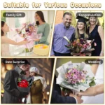 20 Sheets Black Flower Wrapping Paper with Golden Edges, Korean Florist Bouquet Supplies, Waterproof Packaging, Great for DIY Cr - Image 6