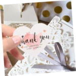 50/100Pcs 5 StylesPink Heart Shaped Thank You Tags - 'Thank You for Supporting My Small Business' Paper Gift Greeting Cards - Image 6