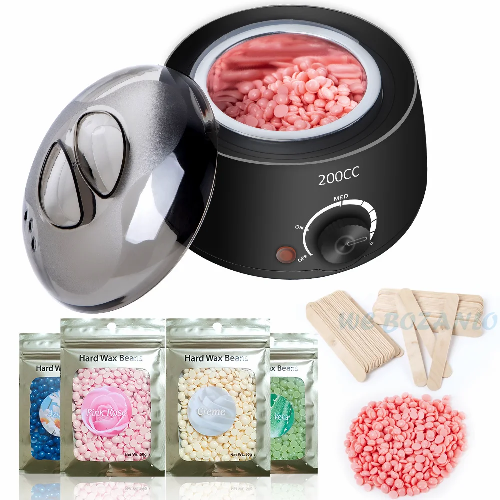 kf-S962aad4595e54dd9b4a2001d56df9a6eh 200CC Wax Heater Warmer Hair Removal Machine For Hand Foot Body SPA Epilator Paraffin Wax Pot +Wax Beans + Wood Sticks - Image 1