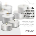 250 White Tea Light Candles in Metal Cups - 8 Hours Clean Burning, Unscented for Romantic Dinners & Weddings - Image 2