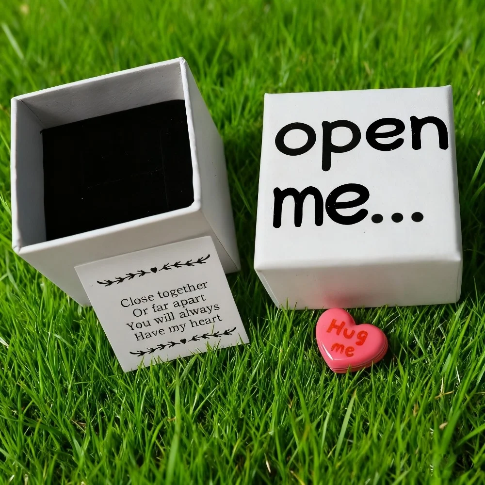 kf-S97e1621c0c074dc4acdba71f795ea25aK 1/5/10/20/50/100pcs Opening Surprise Gift Box with Resin Heart & I Love You Message Card - Romantic Keepsake for Birthdays, Wedd - Image 1