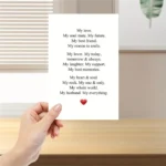 1pc,Romantic Anniversary Card for Husband, Sweet Husband Birthday Card, Lovely Valentines Day Gift from Wife, My Husband My Ever - Image 3