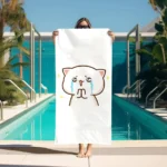 Peach Mochi Cat Towel Bath For Home Quick Drying Towels Bathroom Accessories Spa Personal Care Sauna Large Beach Gym Set Sports - Image 3