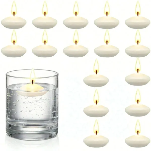 16Pcs Unscented Discs Candles Floating For Pool Party Wedding Home Bathtub Decor Supplies Romantic Confession Candlelight Dinner