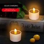 Solar Tealight Candles Waterproof Flickering LED Tea Lights Dusk To Dawn Flameless Solar Candles For Camping Home Bars Cafe Shop - Image 5
