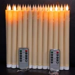 6pcs Flickering LED Candles Flameless Taper Candle Battery Operated Candle Dinner Candle Light for Wedding Centerpiece Decor - Image 2
