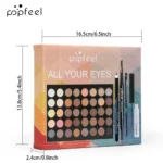 POPFEEL Eye Makeup Set, Eyeshadow Palette, Eyeliner, Mascara, Eyebrow Pencil, Makeup Tool Set Box, Gifts For Women - Image 3