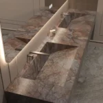Seamless Stone Vanity Set, One-Piece Basin Bathroom Cabinet , SingleDouble Sink, Stain Resistant & Durable, Customizable - Image 2