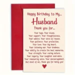 1pc romantic birthday card gift for my husband, a unique husband's birthday greeting card from my wife. Thank you for the husban - Image 2