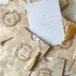 Personalized luxury custom wedding invitation card Champagne velvet material custom logo business invitation card