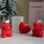 Personalized Candles Gift Guests Aromatic Candles Romantic Rose Bear Candle for Candlelight Dinner - Image 4