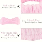 20 Spa Gift Set -5 Polyester Large Bags, 5 Headbands, 5 Hair Rings, 5 Bear Shaped Fabrics - Perfect for Bridal Showers, Singles' - Image 2