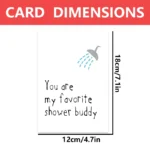 1pc, naughty funny love card for boyfriend, girlfriend, wife, husband, greeting card, you are my favorite shower buddy. - Image 2