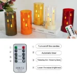 3IN1 LED Electronic Candle Tea Light Multicolors LED Candle With IR Remote Flickering Lamp Acrylic Candles for Christmas Wedding - Image 3