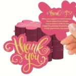 50pcs Thank You Cards For Small Businesses Owners, Pink Mini Business Thank You Cards, for Online Retailers with Insert Notes