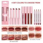 Lipliner&Lipstick Lip Gloss Set 3pcs/set Waterproof Long Lasting Lip Makeup Matte Travel Mini Set Women's Makeup Cosmetics - Image 4