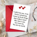 1 Fun Valentine's Day Greeting Card Envelope Set Text Message Card