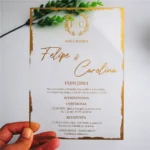 30pcs Gold Foil Custom Printing Acrylic Card Wedding Invitation Transparent - Image 6