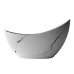 Freestanding Artificial Stone Bathtub Thin Edge Ergonomic High Back Deep Anti Mold Durable SkinFriendly Luxury Bathroom Home Spa - Image 5