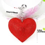 Rhinestone Heart Finger Keychain Bling Crystal Strap Pendant for Key Keychain Handbag Wallet Key Accessories Gift for Women - Image 4