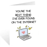 Funny Online Dating Card, Anniversary Card for Him Her, Birthday Card for Online Lover, Cyber Love Greeting Card for Men Women - Image 3