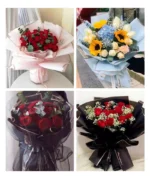 20pcs Golden Border Flower Bouquet Wrapping Papers Gold Line Half Transparent Gifts Paper Florist Bouquet Waterproof Paper - Image 6