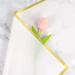 5pcs Golden Border Flower Wrapping Paper Half Transparent Gift Packing Florist Bouquet Wrapping Paper for Wedding Birthday Party - Image 4