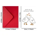 Ducks In Love - Wedding Anniversary Card For Husband Wife - Valentines Cards For Her - I Miss You Card - Comes With Fun Stickers - Image 2