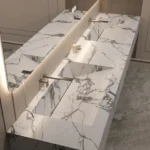 Seamless Stone Vanity Set, One-Piece Basin Bathroom Cabinet , SingleDouble Sink, Stain Resistant & Durable, Customizable - Image 4