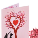 3D Valentines Day Card Cards Romantic Dancing Couple Keepsake Love Tree Design Greeting Cards with Envelope and Note for Couple - Image 3