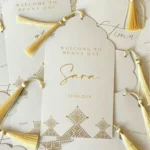 Custom Henna Day Card Personalized Name Text Print Wedding Invitation Night Party Table Menu Decoration Hang Tag Accessories DIY