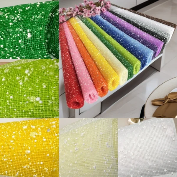 50cm*3.5m Snowflake Yarn Wrapping Paper Bouquet Packaging Wedding Birthday Party Decoration Florist Supplies Gift Packaging