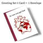 1pc "In Case You Get Lost,You Are Here" Greeting Card With Envelope For Valentine's Day,Anniversary,Wedding,Love Note For Couple - Image 4