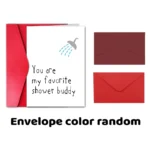 1pc, naughty funny love card for boyfriend, girlfriend, wife, husband, greeting card, you are my favorite shower buddy. - Image 3