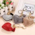 Rhinestone Heart Finger Keychain Bling Crystal Strap Pendant for Key Keychain Handbag Wallet Key Accessories Gift for Women - Image 5