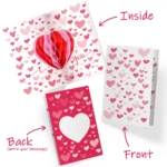 Valentine's Day Love Card Decoration Creative Romantic Heart shaped Paper Honeycomb Ball Handwritten Confession Love Letter Card - Image 3