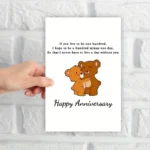 1pc, happy anniversary card, romantic wedding card, cute bear wedding card, for husband wife girlfriend boyfriend - Image 4