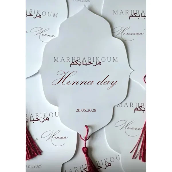 Custom Henna Day Card Night Party Invitation Muslim Wedding Supplies Engagement Decoration Greeting Personalized Name Print DIY