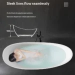 Freestanding Artificial Stone Bathtub Thin Edge Ergonomic High Back Deep Anti Mold Durable SkinFriendly Luxury Bathroom Home Spa - Image 3