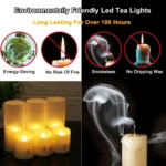 Pack of 12/24 Rechargeable LED Candle with Remote Flameless Flickering Tea Lights Home Dinner Christmas Wedding Party Decor - Image 4