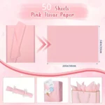 50 pink snowflake paper, 50*35 cm gift wrapping paper, suitable for party festivals, Valentine's Day, birthday gift packaging - Image 5