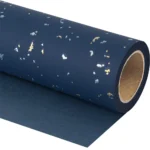 1roll Gift Wrapping Paper Navy Blue Gold Foil Gift Wrapping Paper Gift Paper Suitable for Birthdays and Festivals DIY Gift