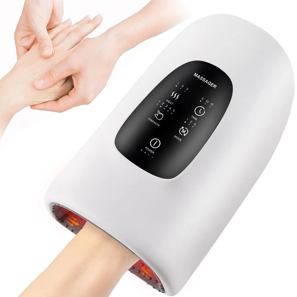 kf-Se1e5a7682a9a4df381961cc13fa670b8u Wireless Electric Hand Massager Air Compression 3 Level Hot Compress Palm Acupoint Massager Help Finger Numbness Hand Massage - Image 1